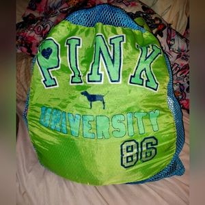 VINTAGE RARE VS PINK MESH CAMPUS LAUNDRY BAG
